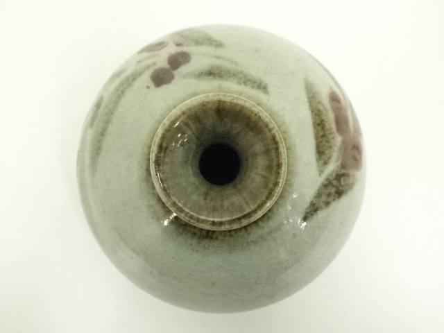 道具 ] - 道具 伊賀焼 新歓嗣造 釉裏紅草文壷（共箱） | ネット